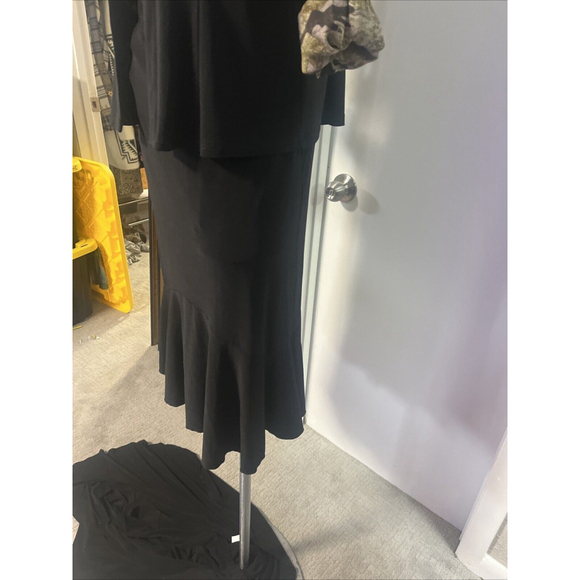 NWT Small Black Midi Skirt Contrasted Hemline By Modes Crystal - Picture 6 of 10